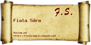 Fiala Sára névjegykártya