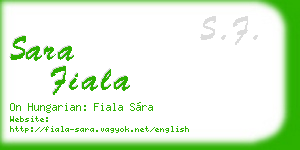 sara fiala business card